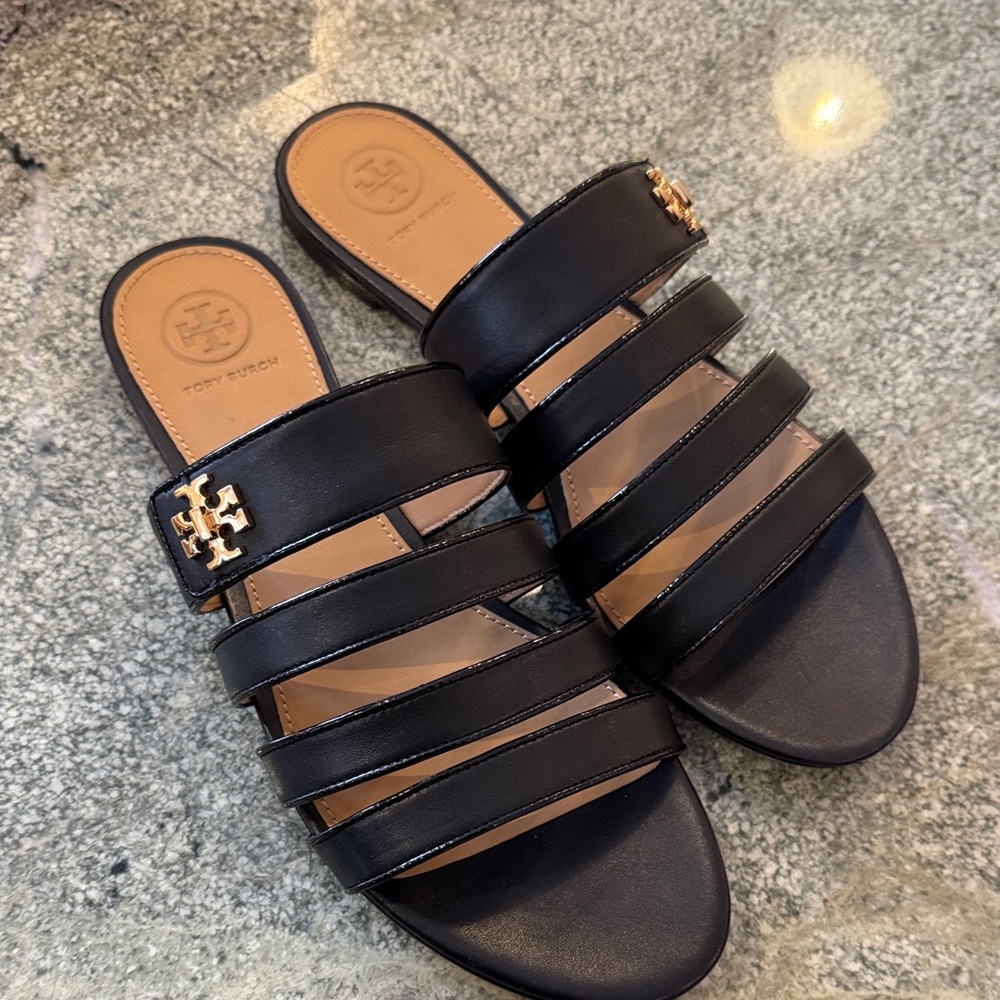 Tory Burch Kira Multi Band Sandal Calf Leather/Patent Size 9